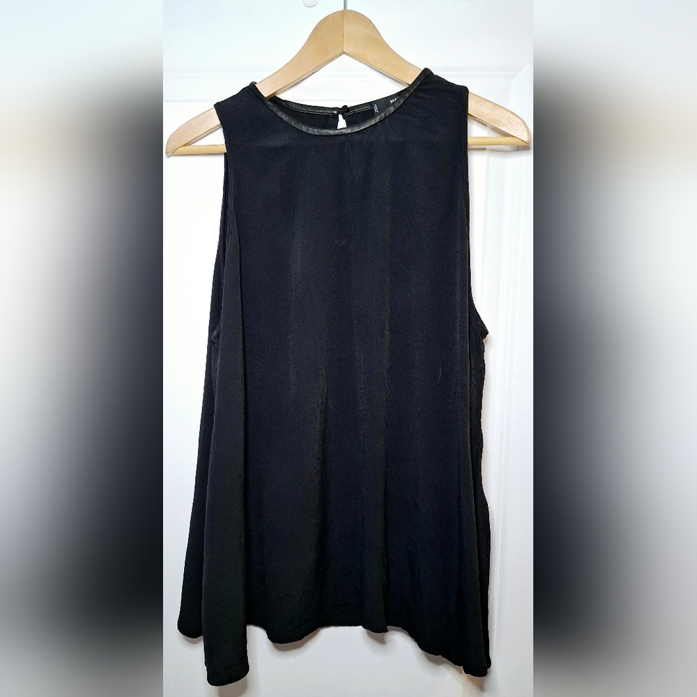 Mango Semi-Sheer Sleeveless Blouse (L)
